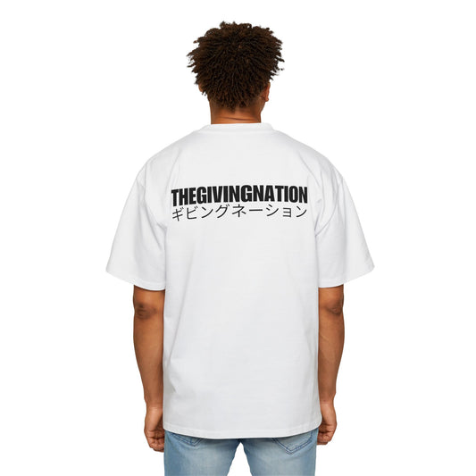 Men's Heavy Oversized Tee - The Giving Nation Graphic T-Shirt